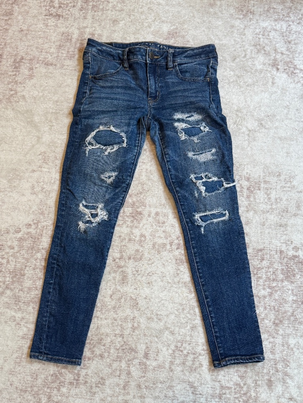 American Eagle Distressed Patched Jeans